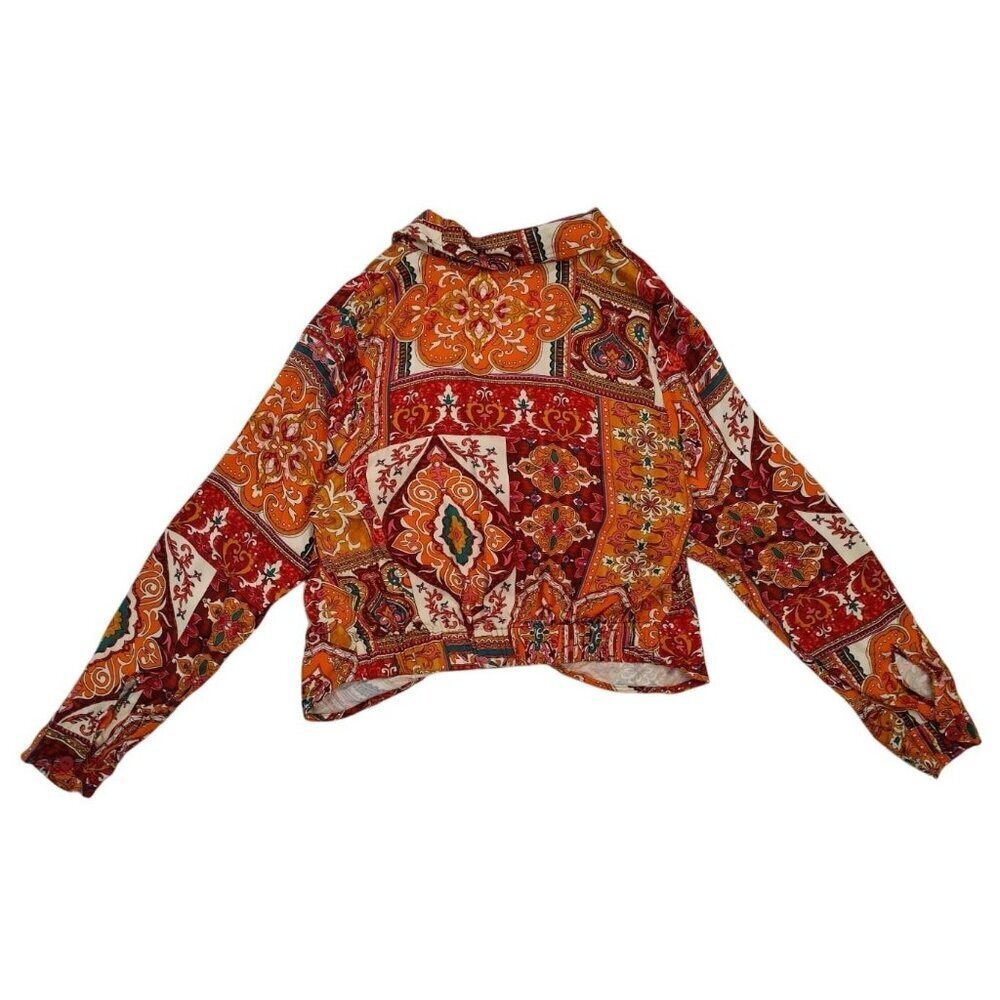 Vintage-Style Haute Hippie Multicolor Paisley Patchwork Button-Up Blouse S, NWT - Picture 2 of 10